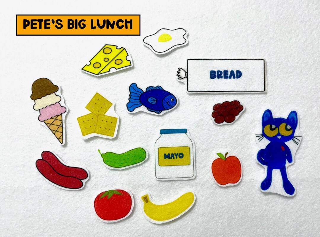 Pete's Big Lunch Felt Story Montessori Toy Pete the Etsy