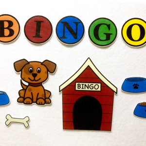BINGO Dog Song - Felt Stories - Dog Pretend Play - Speech Therapy - Kid's Gift - Cute Puppy - Flannel Board Stories - Preschool Busy Bag