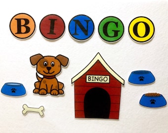 Canción de Bingo con Perros: Juego de fieltro con cachorros, actividad para cantar juntos, para mayores de 3 años.