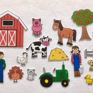 Old MacDonald Had A Farm Felt Stories - Flannel Busy Board - Speech Therapy - Green Tractor - Farm Animal Toy - Gifts for Kids - Fall Theme