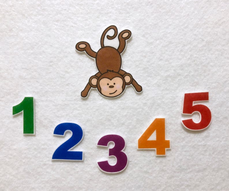 Five Little Monkeys Swinging In Tree Felt Stories Flannel Stories Set Speech Therapy Nursery Rhyme Toddler Busy Board 5 Monkeys