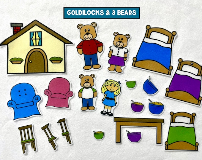 Goldilocks and the Three Bears Felt Board Stories Flannel Stories Speech Therapy Gifts for Kids