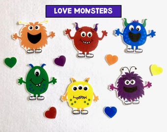 Love Monsters Felt Story Set: Rainbow Felt Board, Speech Therapy, Color Learning, Ages 3+