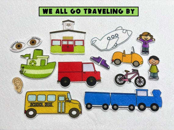 Felt Transportation Story Set: We All Go Traveling by - Speech