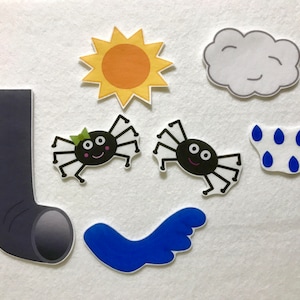 Itsy Bitsy Spider Felt Stories - Flannel Board - Speech Therapy - Early Intervention - Nursery Rhyme - Weather Activity - Preschool Autism