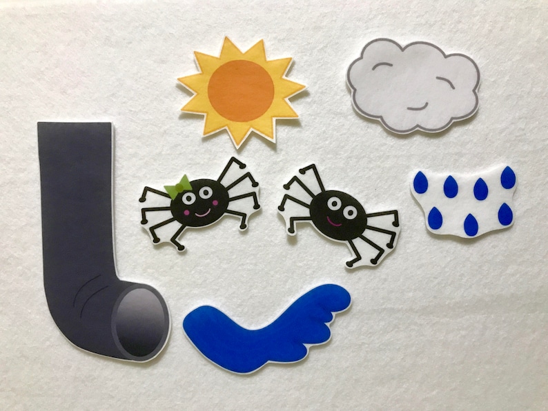 Itsy Bitsy Spider Felt Stories - Flannel Board - Speech Therapy - Early Intervention - Nursery Rhyme - Weather Activity - Preschool Autism 