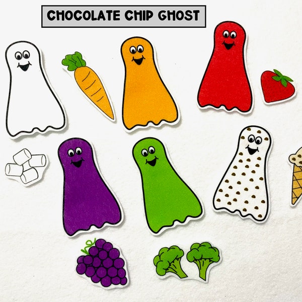 Chocolate Chip Ghost Felt Story - Halloween Flannel Story - Color Learning Activity - Speech Therapy - Falloween