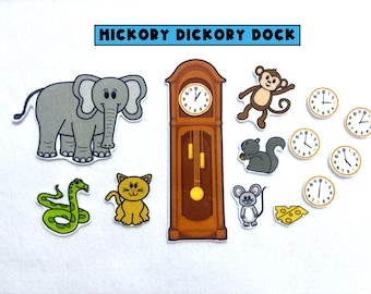 Juego de tablero de fieltro Hickory Dickory Dock: Rimas infantiles para aprender a partir de 3 años.