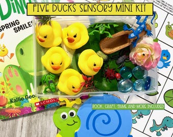Kit sensorial de patos: Cinco patitos para jugar en el agua - Regalo STEM para niños - Actividad de conteo, juego de agua de verano, para mayores de 3 años.