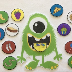 Feed the Monster Felt Board Story: Preschool Speech Therapy Activity