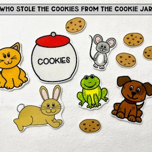 Felt Story Board Set: Who Stole the Cookies - Preschool Song Activity