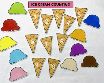 Ice Cream Felt Story: Preschool Learning, Counting 1-10 Ages 3+