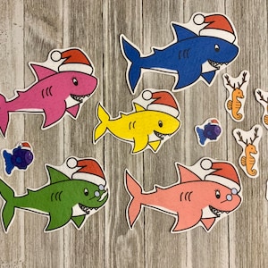 Baby Shark Christmas! Felt Stories Set - Flannel Board Song - Busy Bag Toddler - Gifts for Kids - Baby Shark Doo doo doo - Ocean Toy