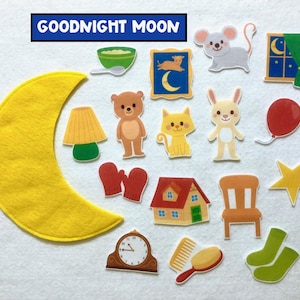 Goodnight Moon- Felt Stories - Flannel Board - Speech Therapy Activity - Children&#39;s Gift - Preschool Toy- Unplugged Learning - Busy Bag Toy