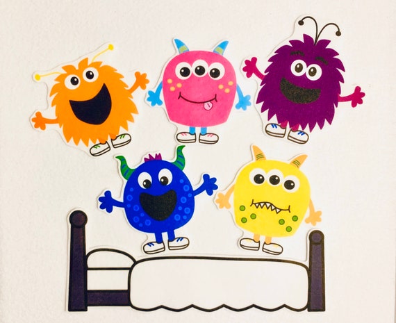 Five Little Monsters Felt Board Story: Song Prop Ages 3+ - Etsy Israel