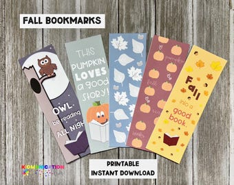 Marcapáginas de otoño: Regalos para clubes de lectura infantiles (Descarga digital), a partir de 3 años.