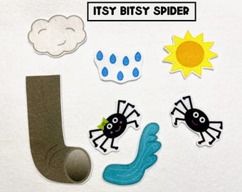 Itsy Bitsy Spider Felt Story: Flannel Board, Speech Therapy, Nursery Rhyme, Sing Along Circle Time, Ages 3+