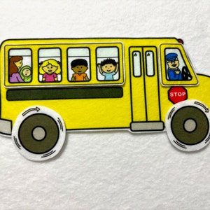 Wheels on the Bus Felt Stories Flannel Board Quiet Play Speech and Language Therapy Preschool Autism Distance Learn Nursery Rhyme image 2