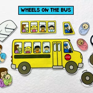 Wheels on the Bus Felt Story Set: Flannel Board Quiet Play