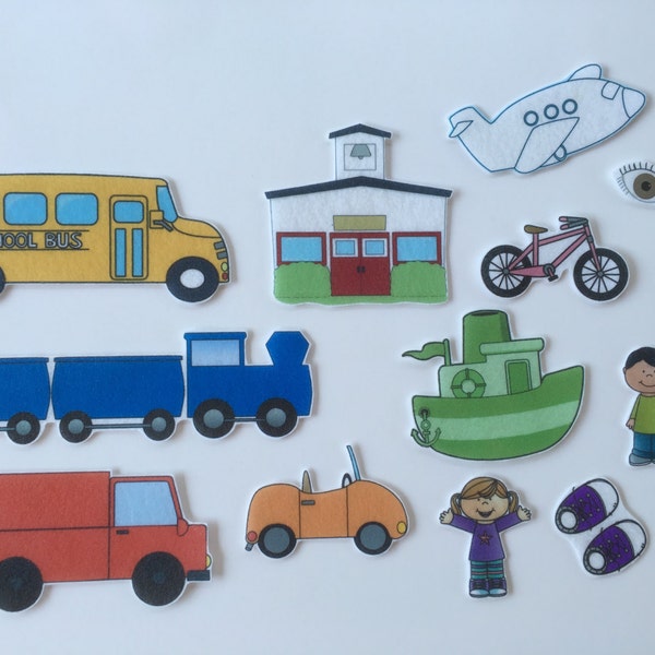 We All Go Traveling By - Felt Board Stories - Flannel Board - Speech Therapy - Children's Gift - Truck - Transportation - Preschool Autism