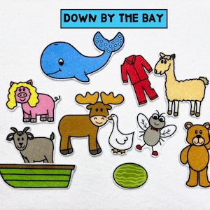 Down By the Bay Felt Stories - Flannel Board Set - Nursery Rhyme - Speech Therapy - Gifts for Kids  - Toddler Toy - Back to School - Toddler