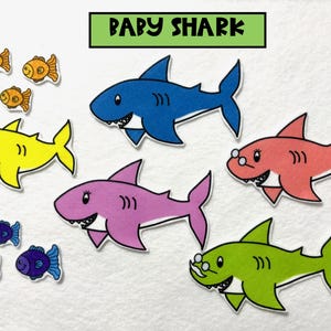 Baby Shark Felt Stories Set - Flannel Board Song - Busy Bag Toddler - Speech Therapy - Gifts for Kids - Baby Shark Doo doo doo - Ocean Toy