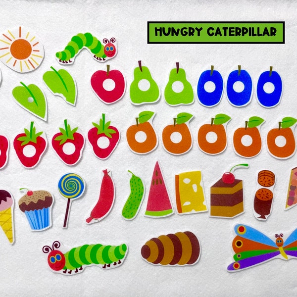 Hungry Caterpillar Felt Board Stories - Flannel Board - Speech Therapy - Kids Gift - Early Childhood Education - Life Cycle Kindergarten