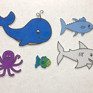 Slippery Fish Felt Stories - Flannel Board - Preschool Activity - Ocean Theme - Speech Therapy - Nursery Rhyme - Kid's Gift - Toddler Toy