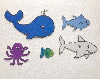 Slippery Fish Felt Stories - Flannel Board - Preschool Activity - Ocean Theme - Speech Therapy - Nursery Rhyme - Kid's Gift - Toddler Toy