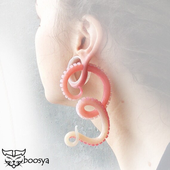 Gauged 58 78 00g 916 2g 34 1 Octopus Tentacle Earrings For Stretched Lobes 0g Fake 1116 Gauges 12 716