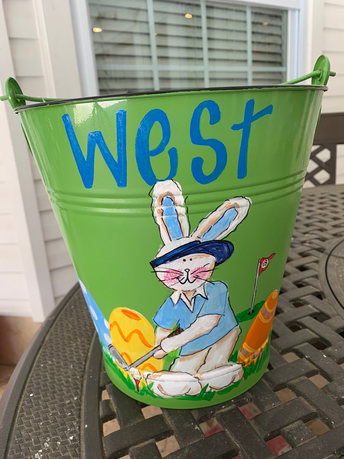 Golfer Personalized Metal Easter Buckets Golf Custom Name Etsy