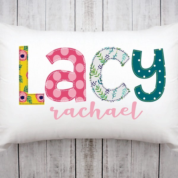 Personalized Girl Floral Pillow Case, Dance Recital Gift, Easter Basket stuffer, Birthday Gift. Travel, Queen, King