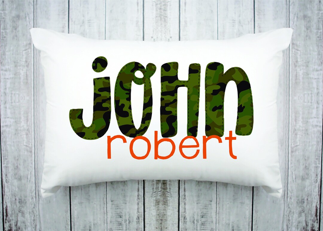 Personalized Boys Camo Pillow Case Sports Gift for Him Etsy