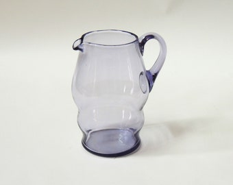 Vintage Small Glass Pitcher, lavender