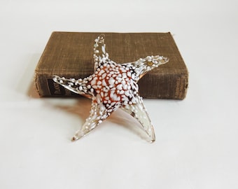 Vintage Blown Glass Starfish Sculpture, glass art, Murano style