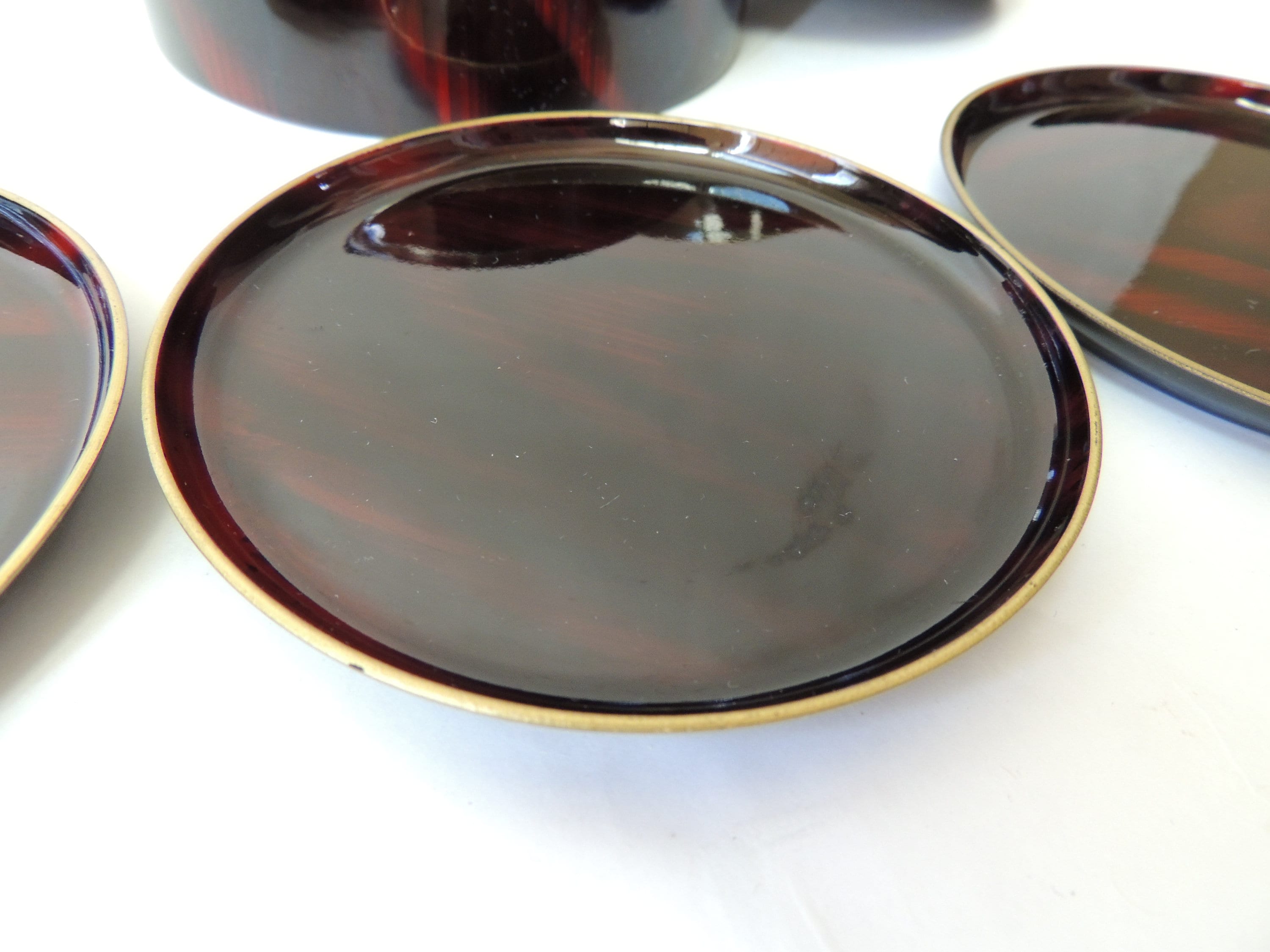 Japanese Otagiri Lacquerware Coaster Set Coasters With Etsy