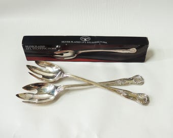Vintage verzilverde serveerset, set van 2, Godinger Hong Kong, inclusief vullepel