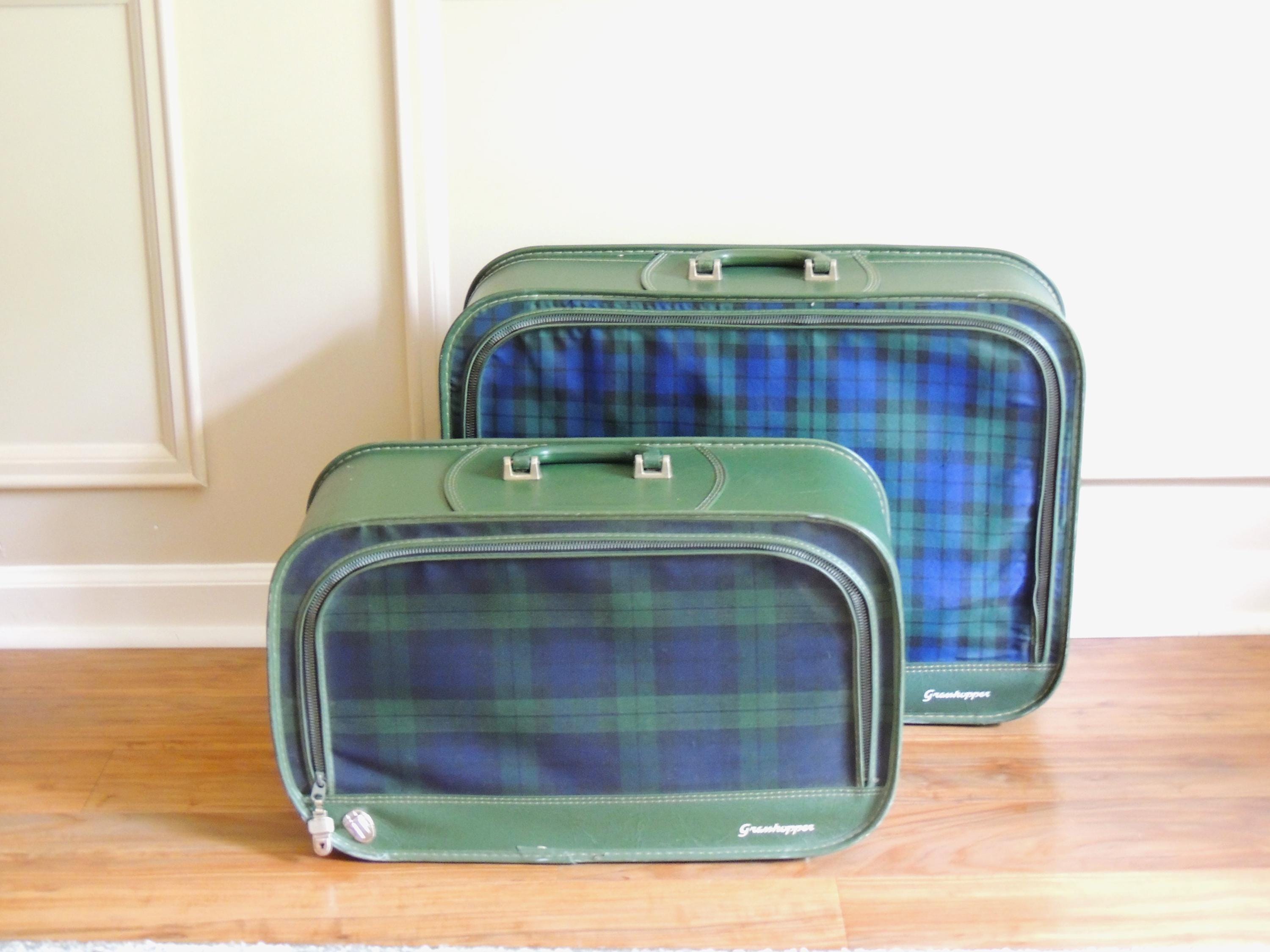 Blue Plaid Suitcase - Etsy display picture 1