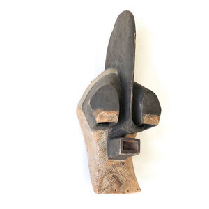 X Large African Mask Songye Kifwebe DRC, mid century primitive Congo African art, authentic old wood tribal mask, male mask