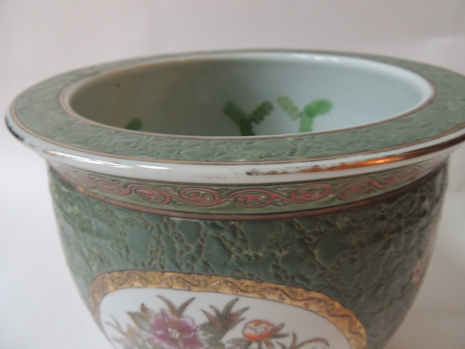 Vintage Chinese Fish Bowl Planter Andrea by Sadek heavy | Etsy