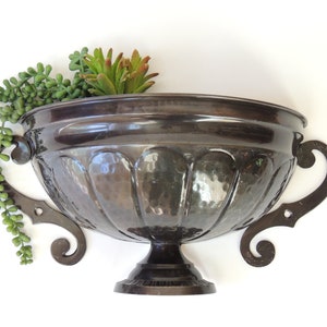 Large Wall Planter, black wall pocket, vintage goth