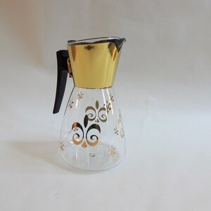 Mid Century Kaffeekaraffe, Atomic Starburst, Blattgold