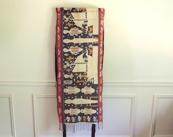 Vintage Indonesian Sumba Ikat Textile, wall hanging, handwoven
