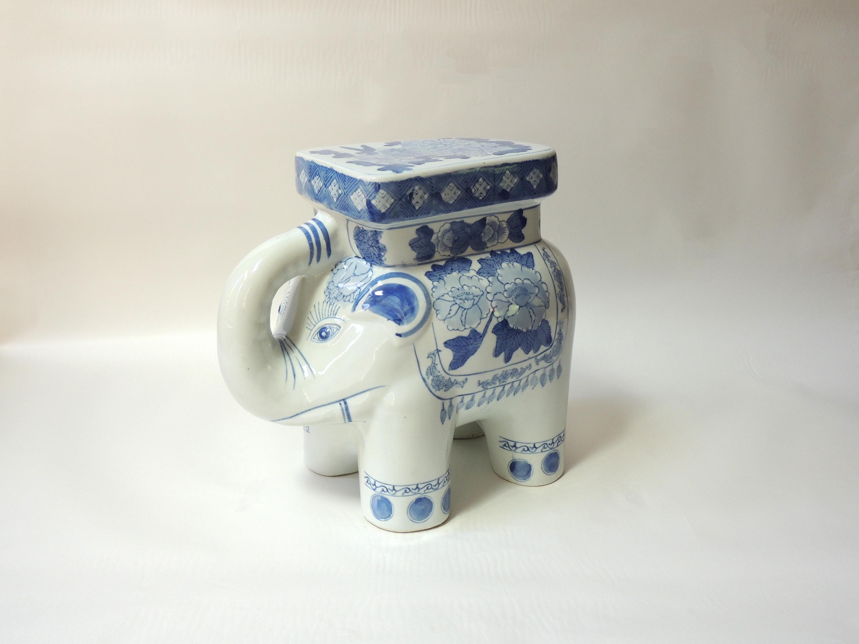 Chinese Blue White Elephant - Etsy