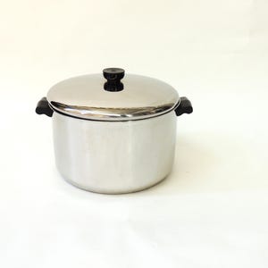 Farberware 8 Quart Stock Pot with Lid, vintage cookware, aluminum clad, made in USA