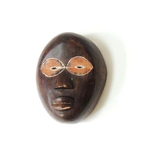 African Dan Tribal Mask, African art, vintage carved wood