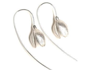 Snowdrop drops hand made from Sterling Silver