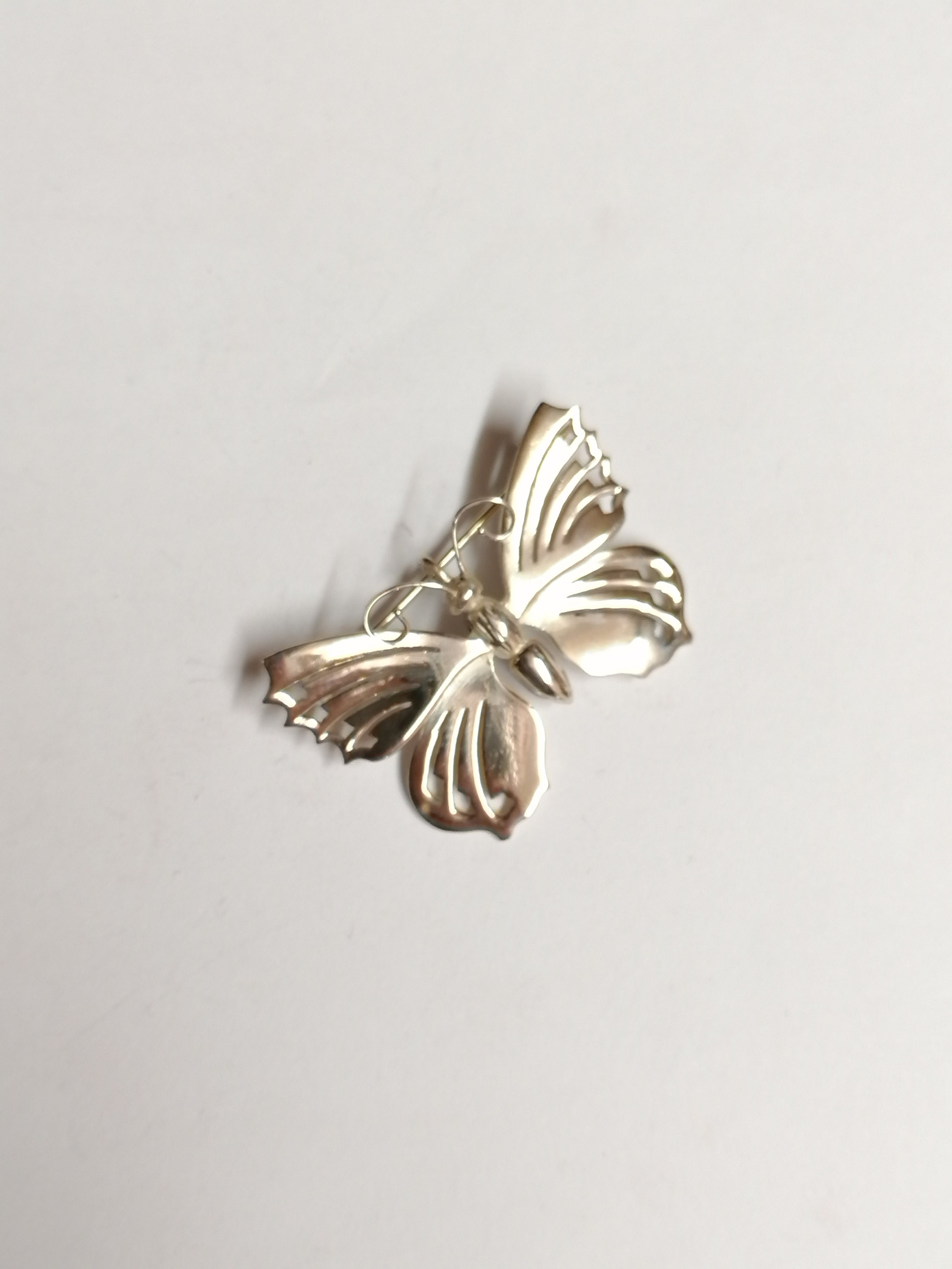 Butterfly Brooch Made From Sterling Silver Etsy UK