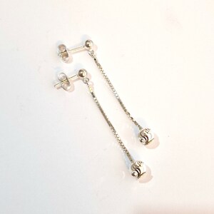 Disco ball, Glitter ball drop studs hand made from Sterling Silver
