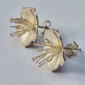 Myrtle flower (Myrtus communis) hand made from Sterling Silver